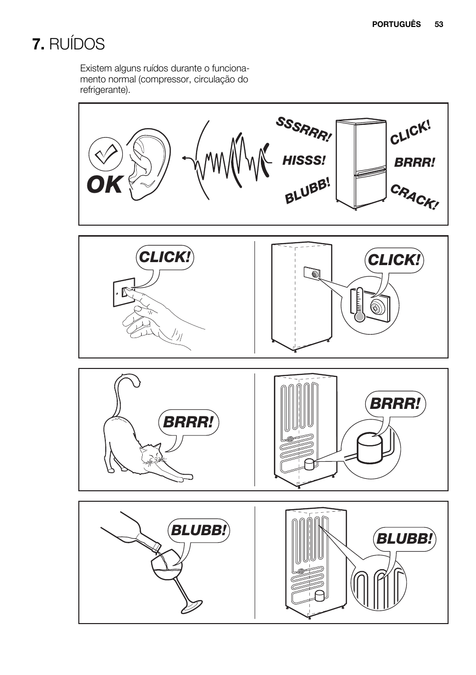 Ruídos, Brrr | Electrolux ERW3313AOX User Manual | Page 53 / 76