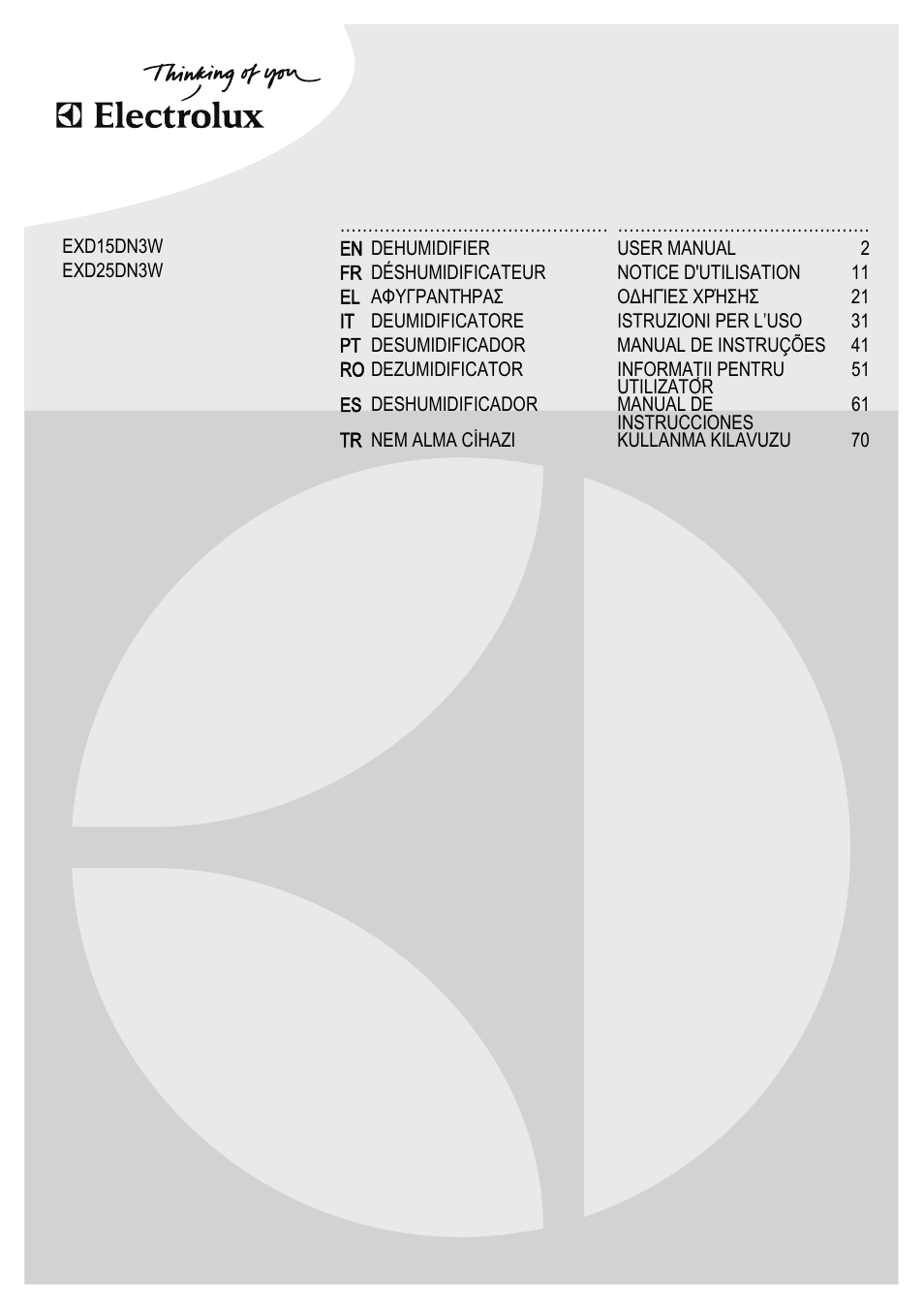 Electrolux EXD15DN3W User Manual | 80 pages