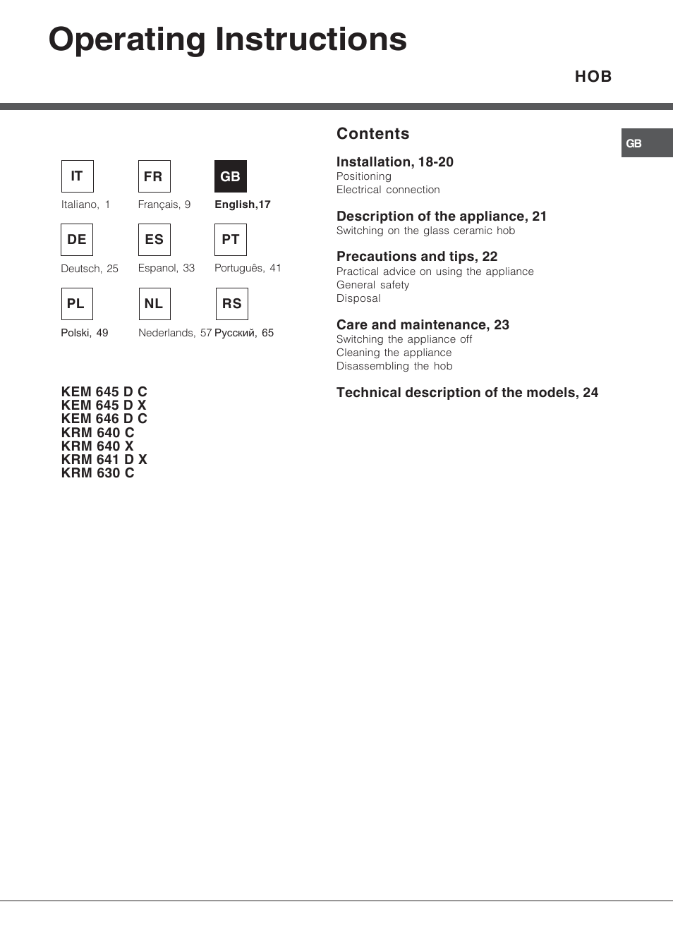 Hotpoint Ariston KRM 640 X User Manual | Page 17 / 72