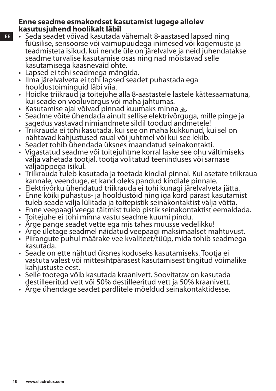 Electrolux EDB6120 User Manual | Page 18 / 96