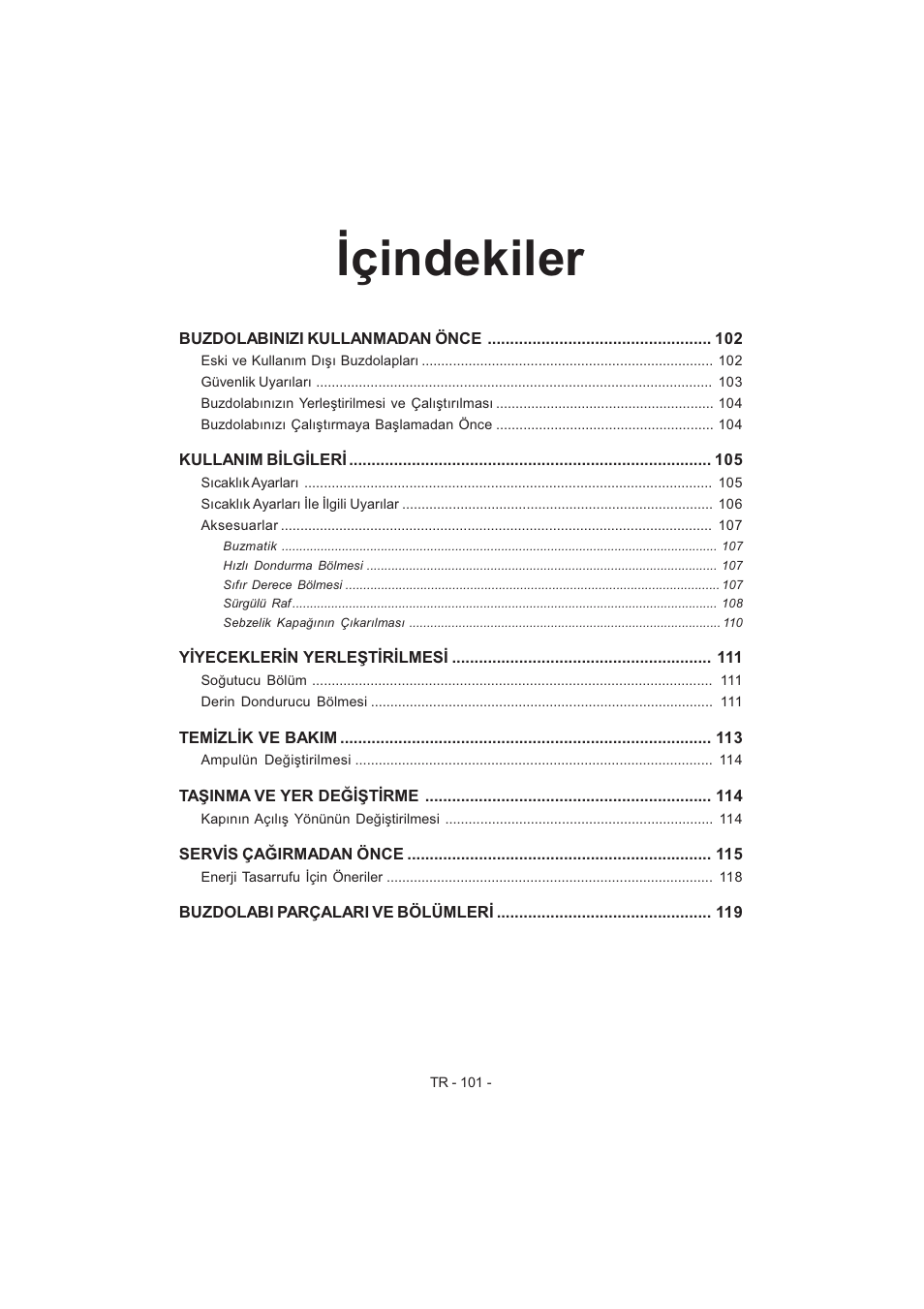 Içindekiler | Electrolux EJF4442AOX User Manual | Page 103 / 124