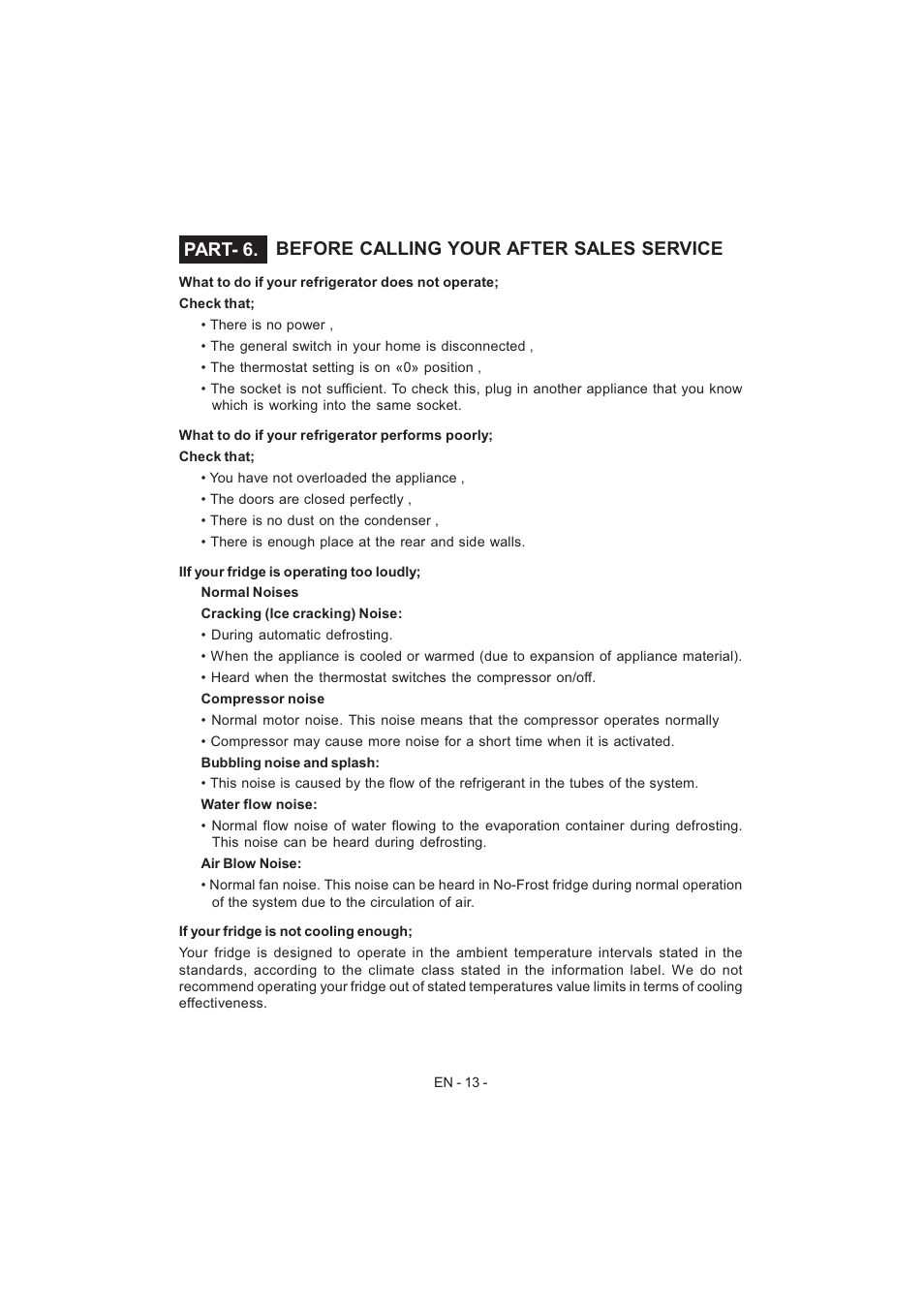 Before calling your after sales service, Part- 6 | Electrolux EJF4442AOX User Manual | Page 15 / 124