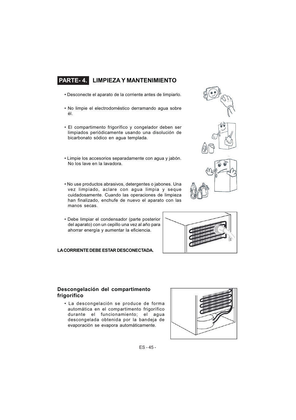 Parte- 4. limpieza y mantenimiento | Electrolux EJF4442AOX User Manual | Page 47 / 124