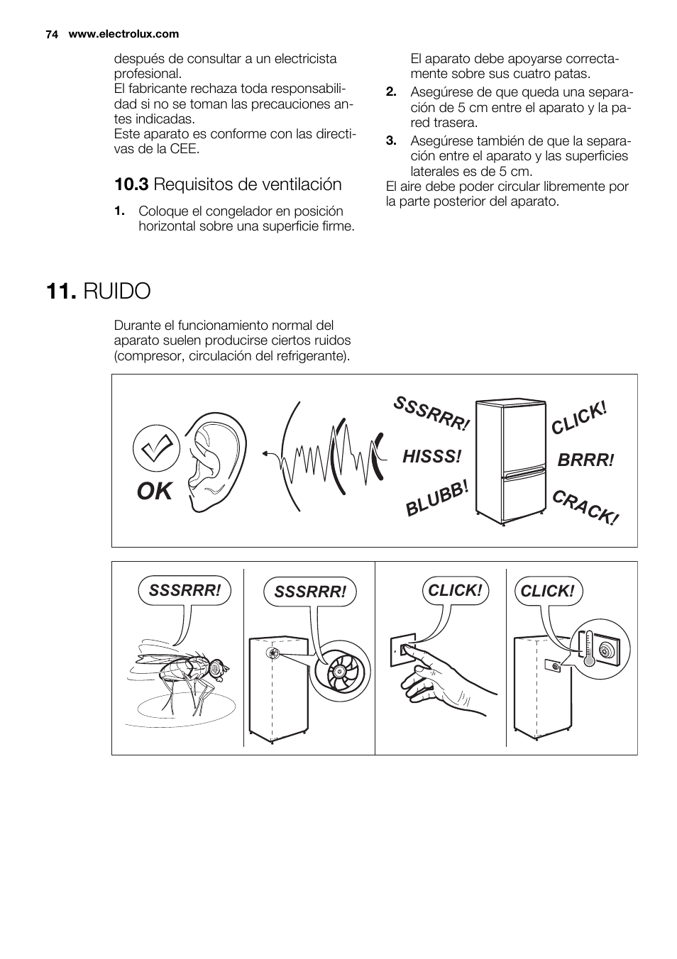 Ruido | Electrolux EC4230AOW1 User Manual | Page 74 / 76