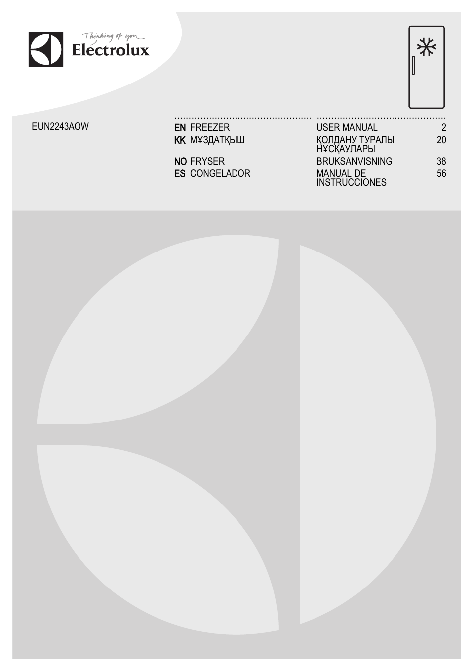 Electrolux EUN2243AOW User Manual | 76 pages