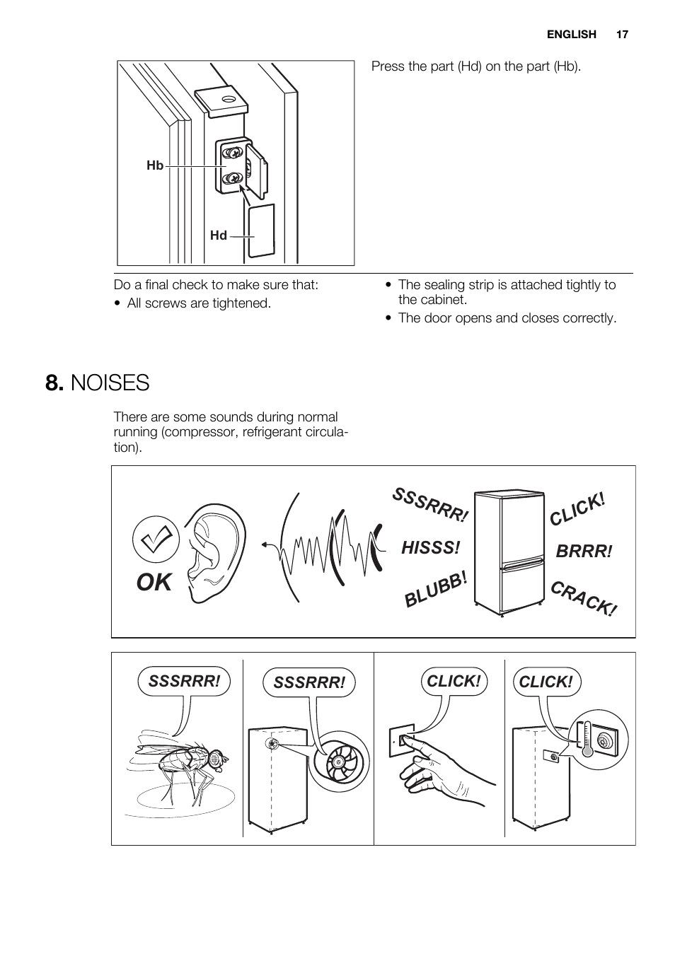 Noises | Electrolux EUN2243AOW User Manual | Page 17 / 76