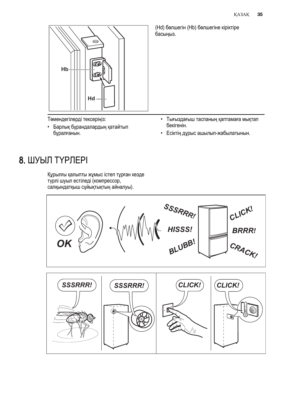 Шуыл түрлері | Electrolux EUN2243AOW User Manual | Page 35 / 76