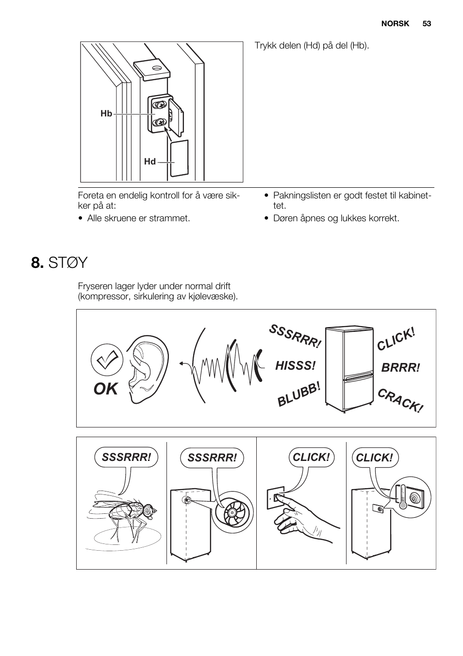 Støy | Electrolux EUN2243AOW User Manual | Page 53 / 76