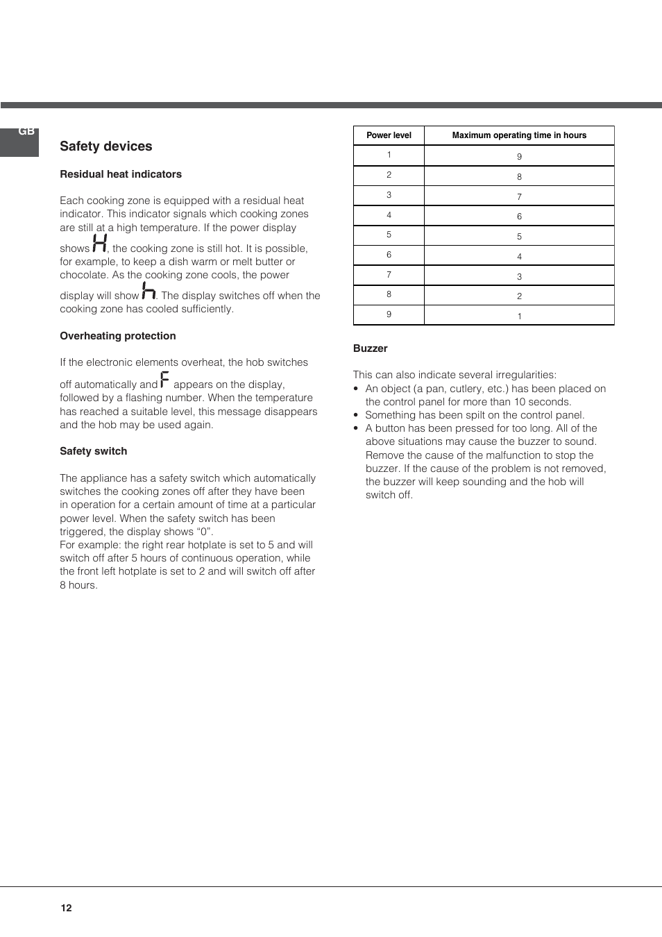 Safety devices | Hotpoint Ariston KRC 640 B  EU User Manual | Page 12 / 84