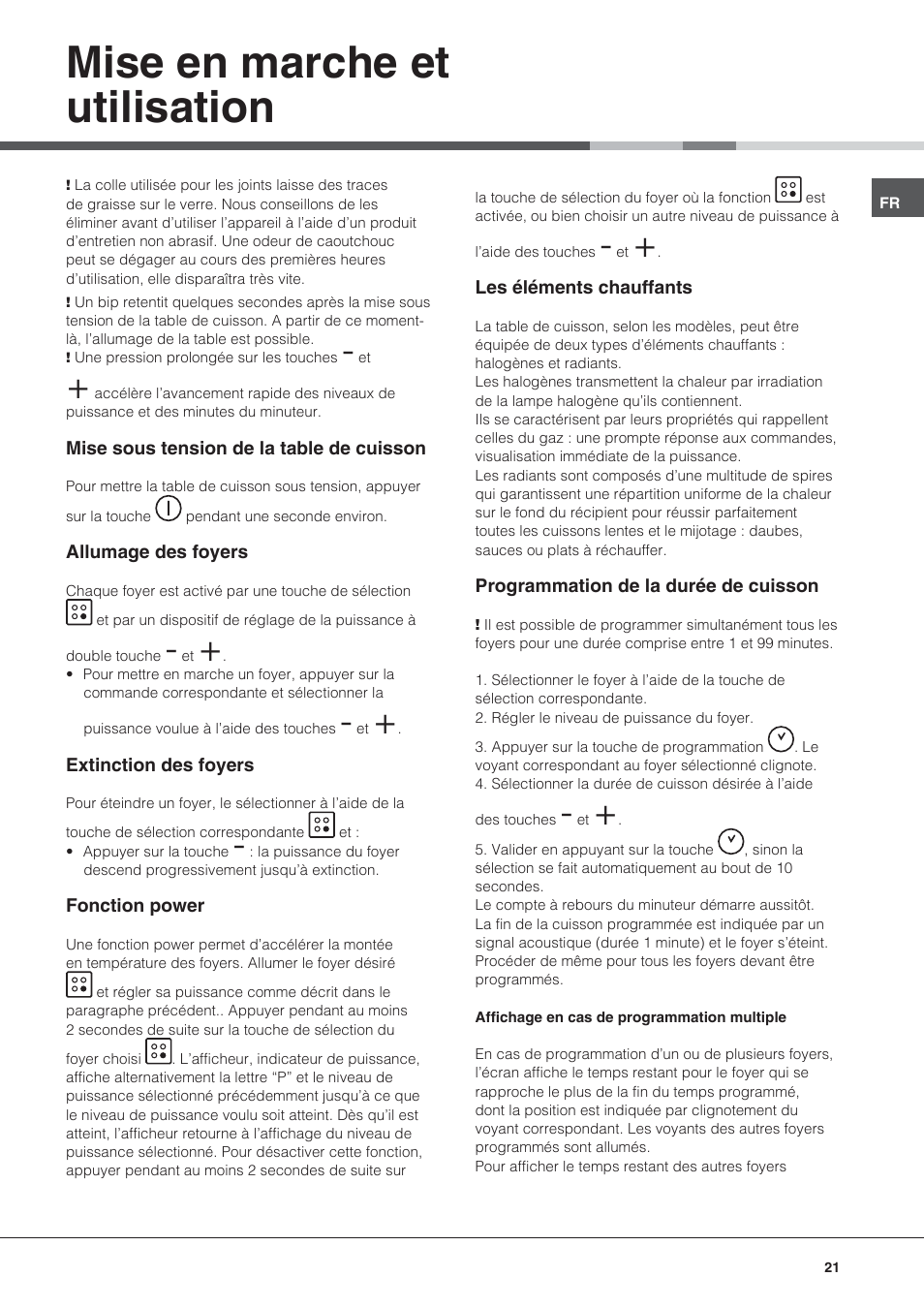 Mise en marche et utilisation | Hotpoint Ariston KRC 640 B  EU User Manual | Page 21 / 84