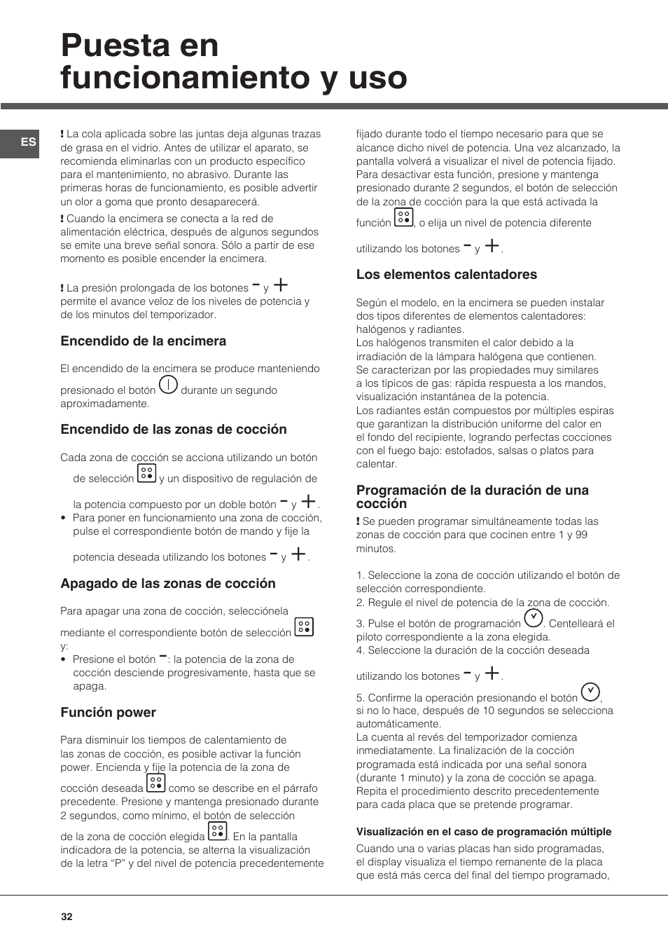 Puesta en funcionamiento y uso | Hotpoint Ariston KRC 640 B  EU User Manual | Page 32 / 84