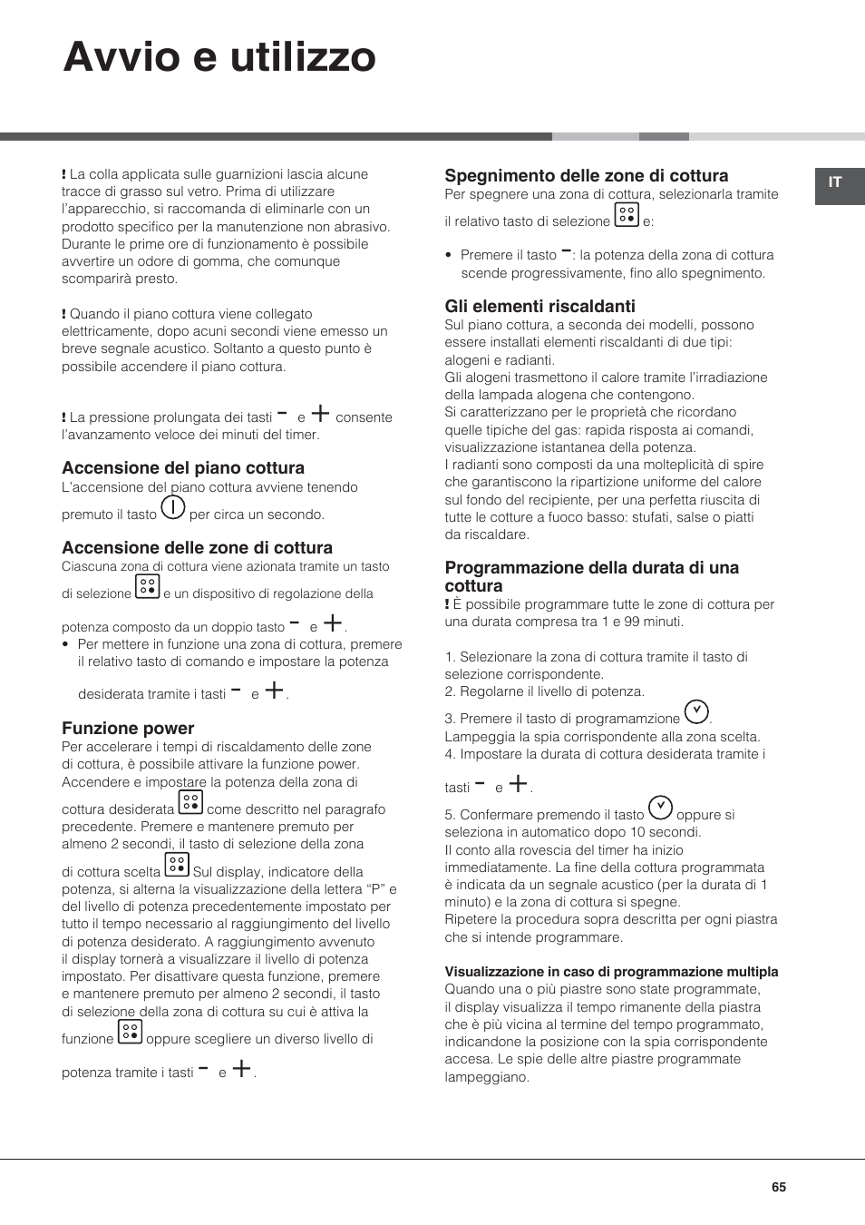 Avvio e utilizzo | Hotpoint Ariston KRC 640 B  EU User Manual | Page 65 / 84