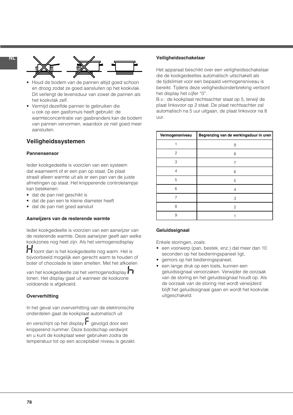 Veiligheidssystemen | Hotpoint Ariston KRC 640 B  EU User Manual | Page 78 / 84