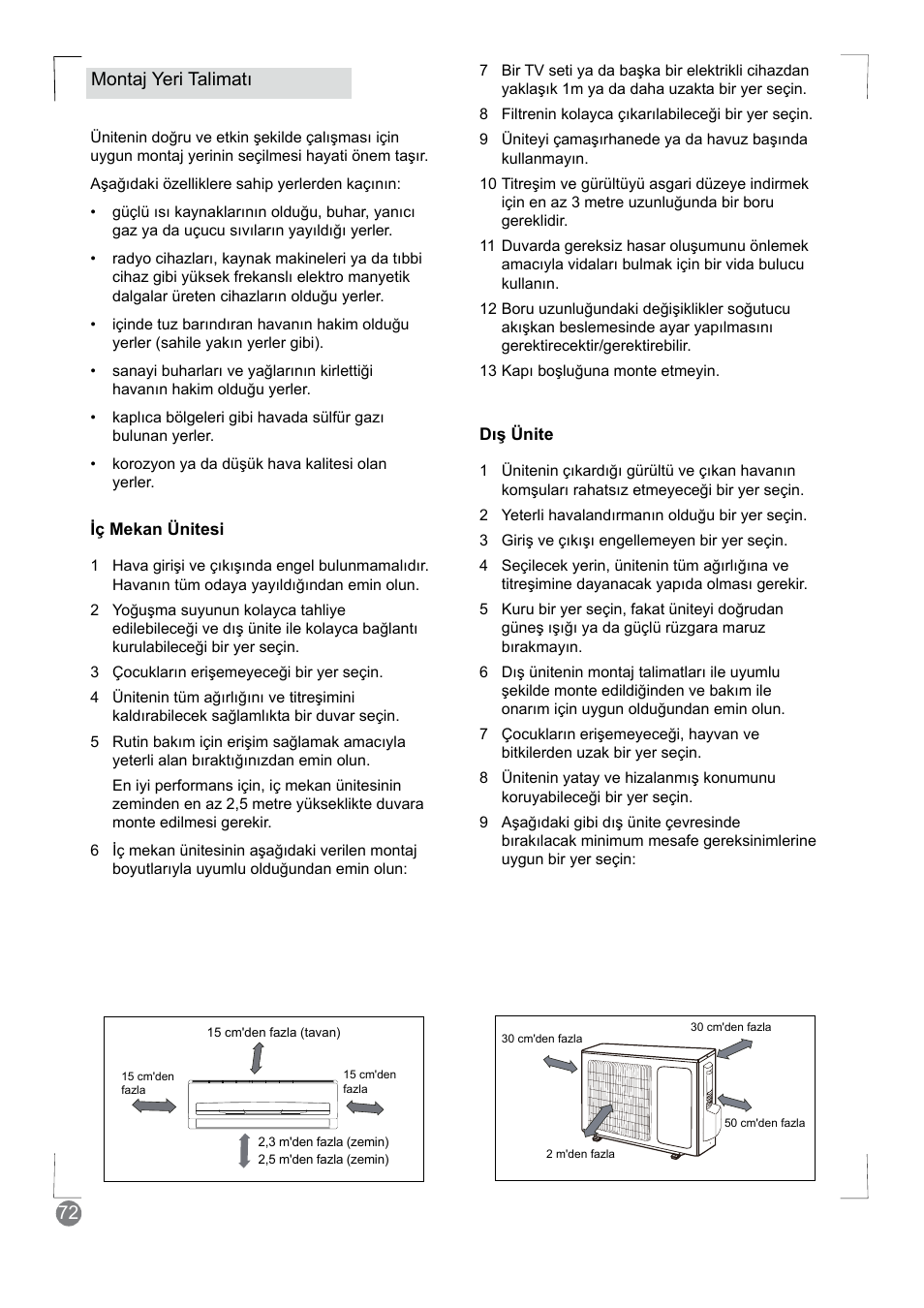 72 montaj yeri talimatı | Electrolux EXM24HV1WE User Manual | Page 72 / 90