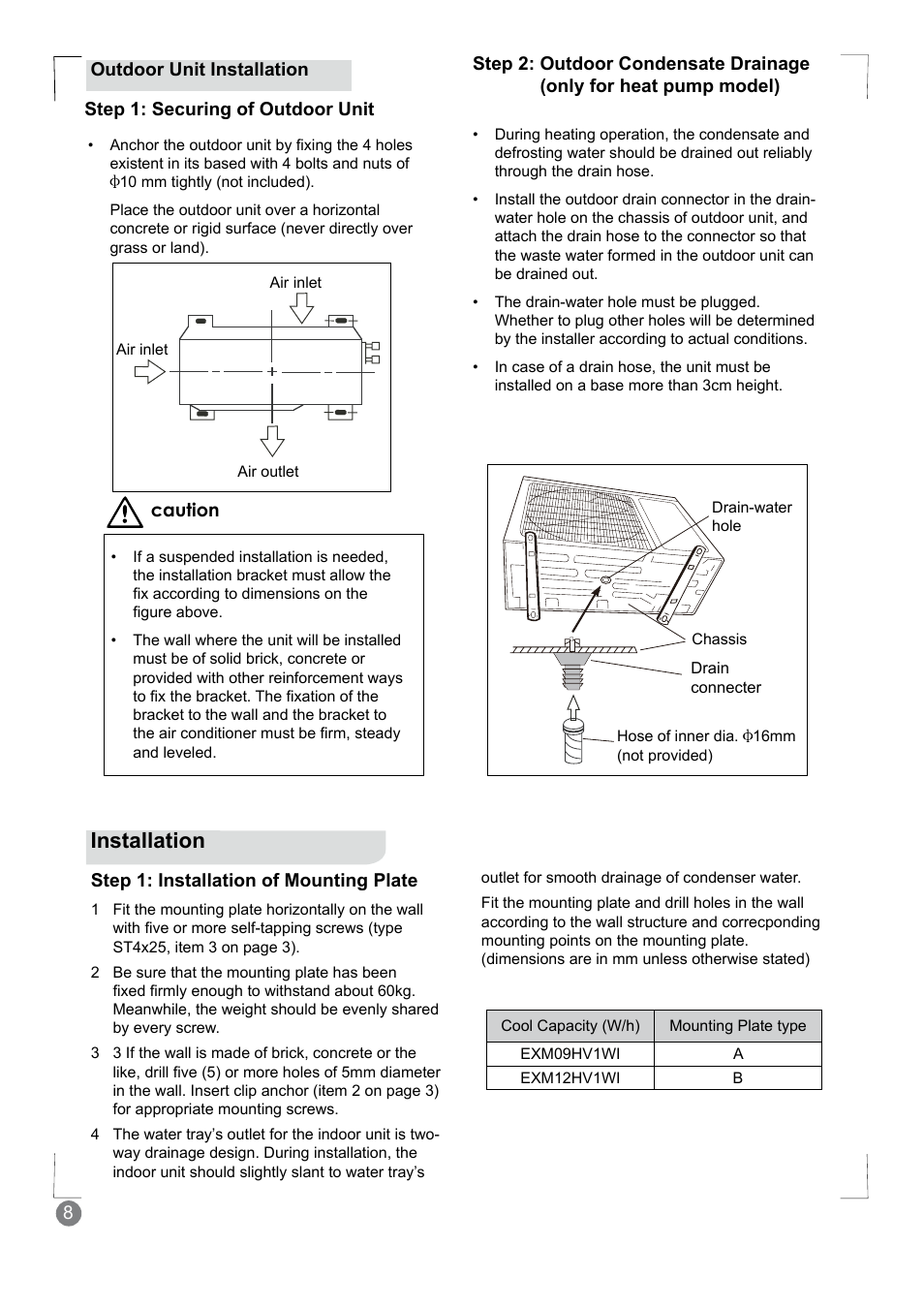 Installation | Electrolux EXM24HV1WE User Manual | Page 8 / 90