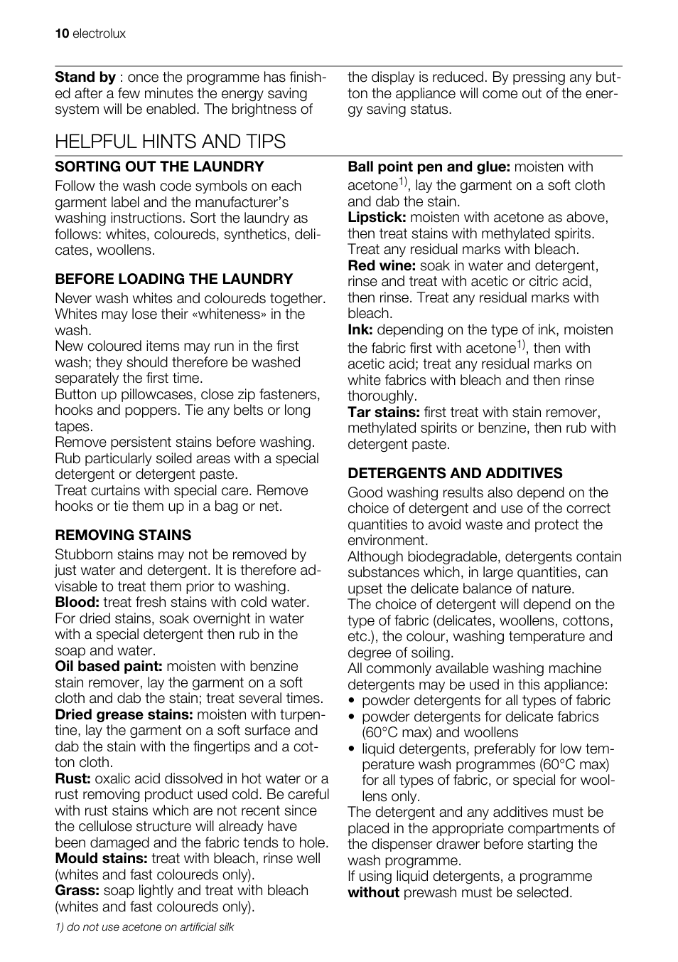 Helpful hints and tips | Electrolux EWG127410W User Manual | Page 10 / 52