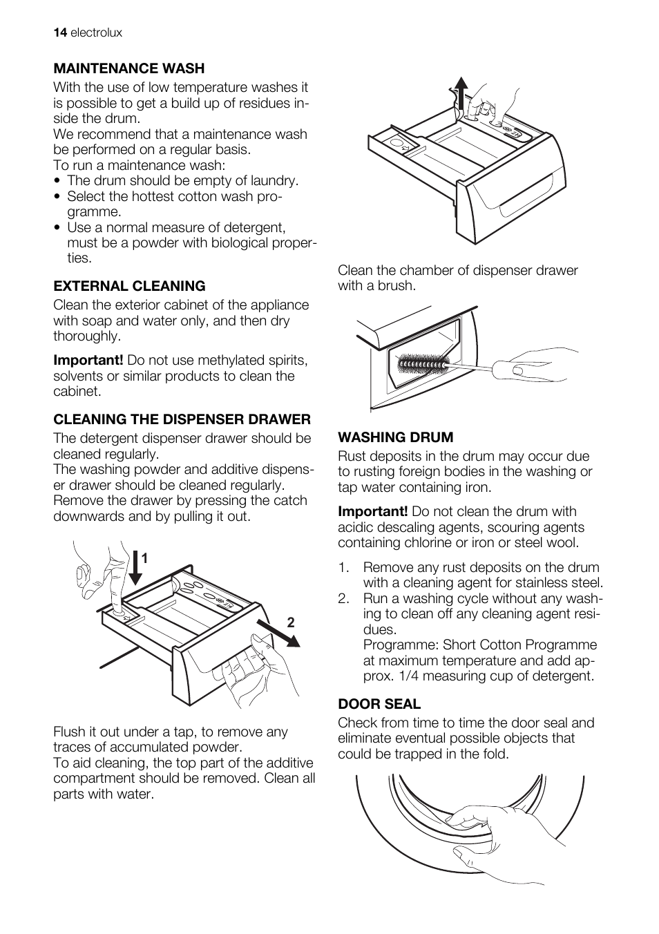 Electrolux EWG127410W User Manual | Page 14 / 52