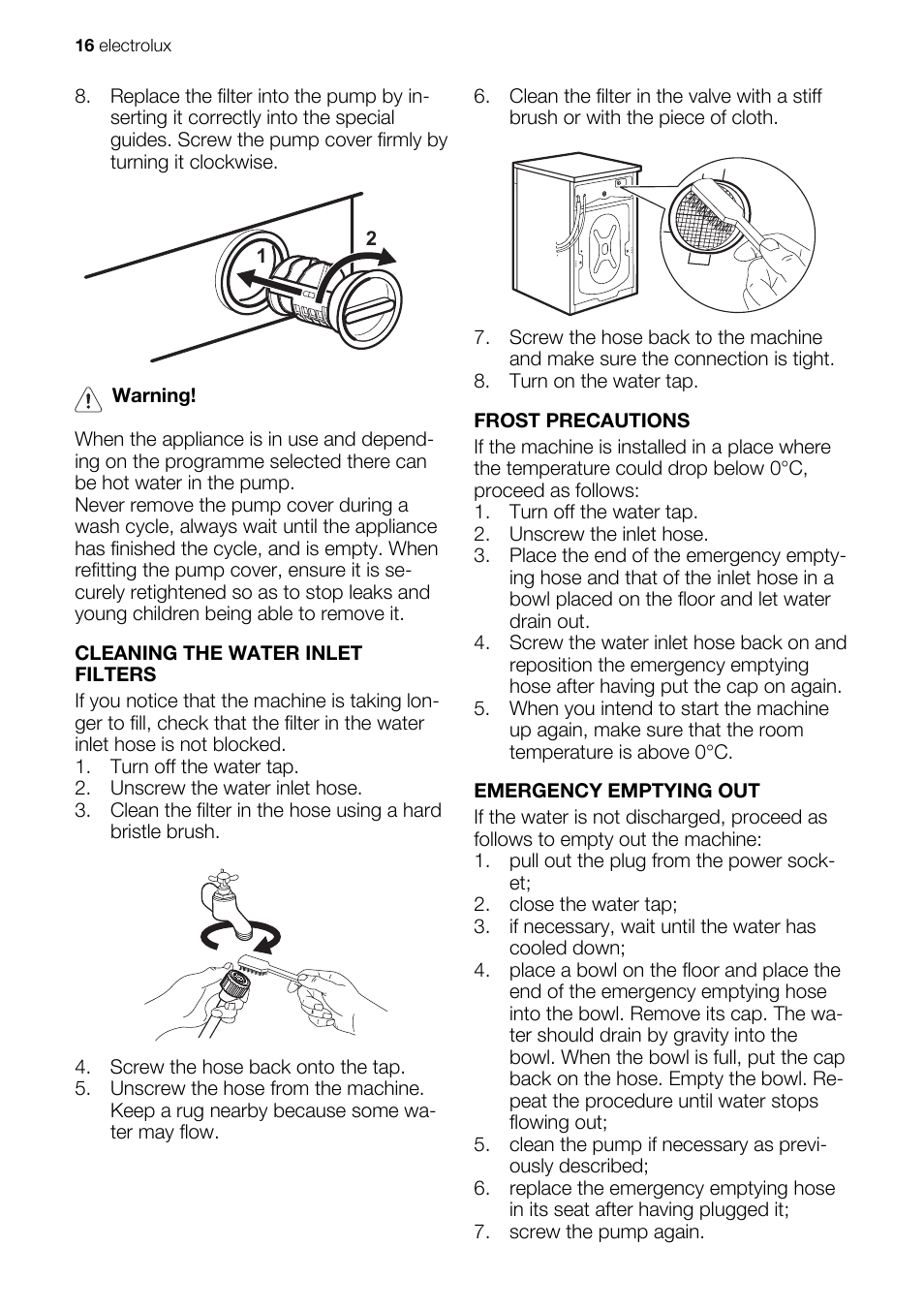 Electrolux EWG127410W User Manual | Page 16 / 52