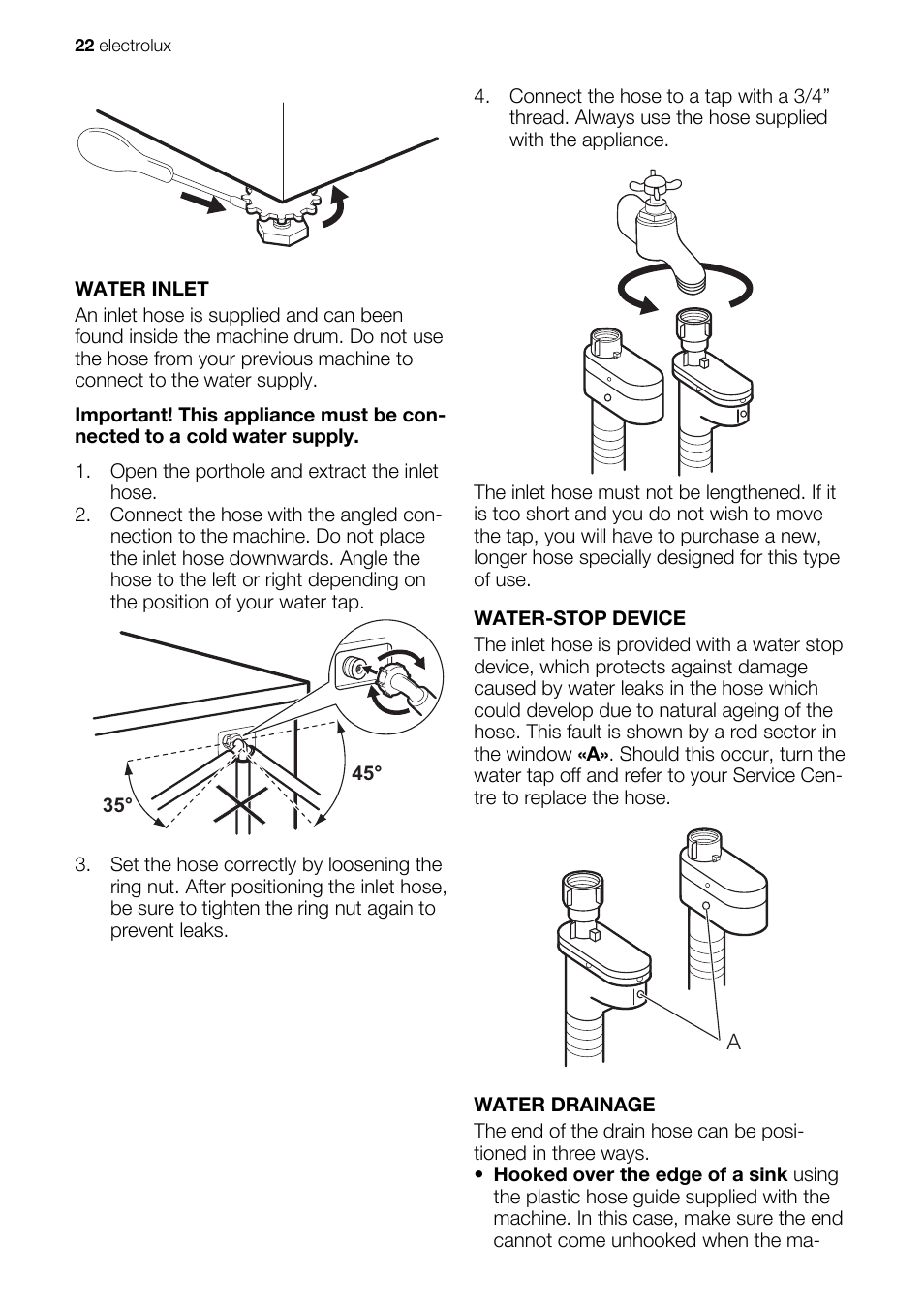 Electrolux EWG127410W User Manual | Page 22 / 52