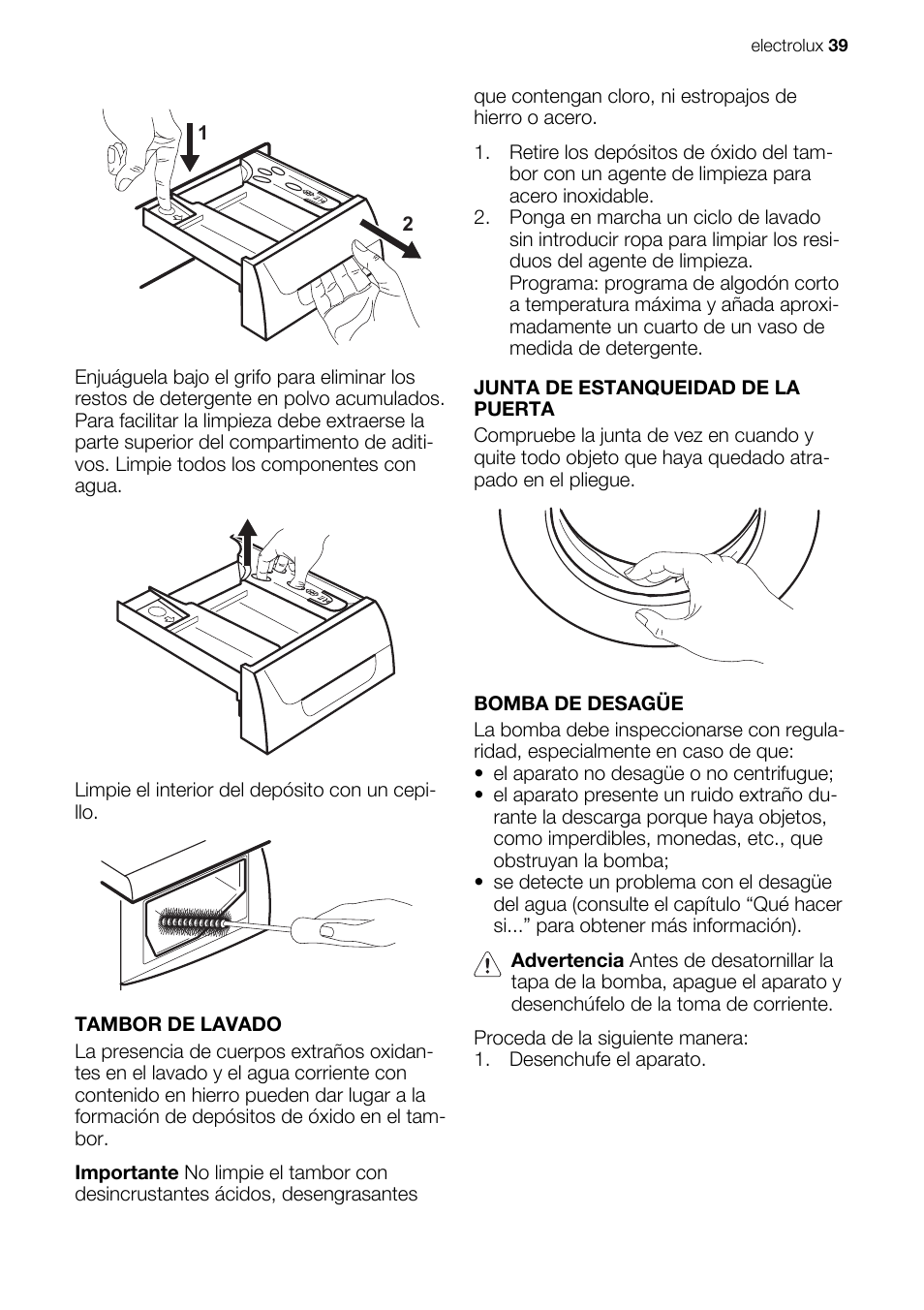 Electrolux EWG127410W User Manual | Page 39 / 52
