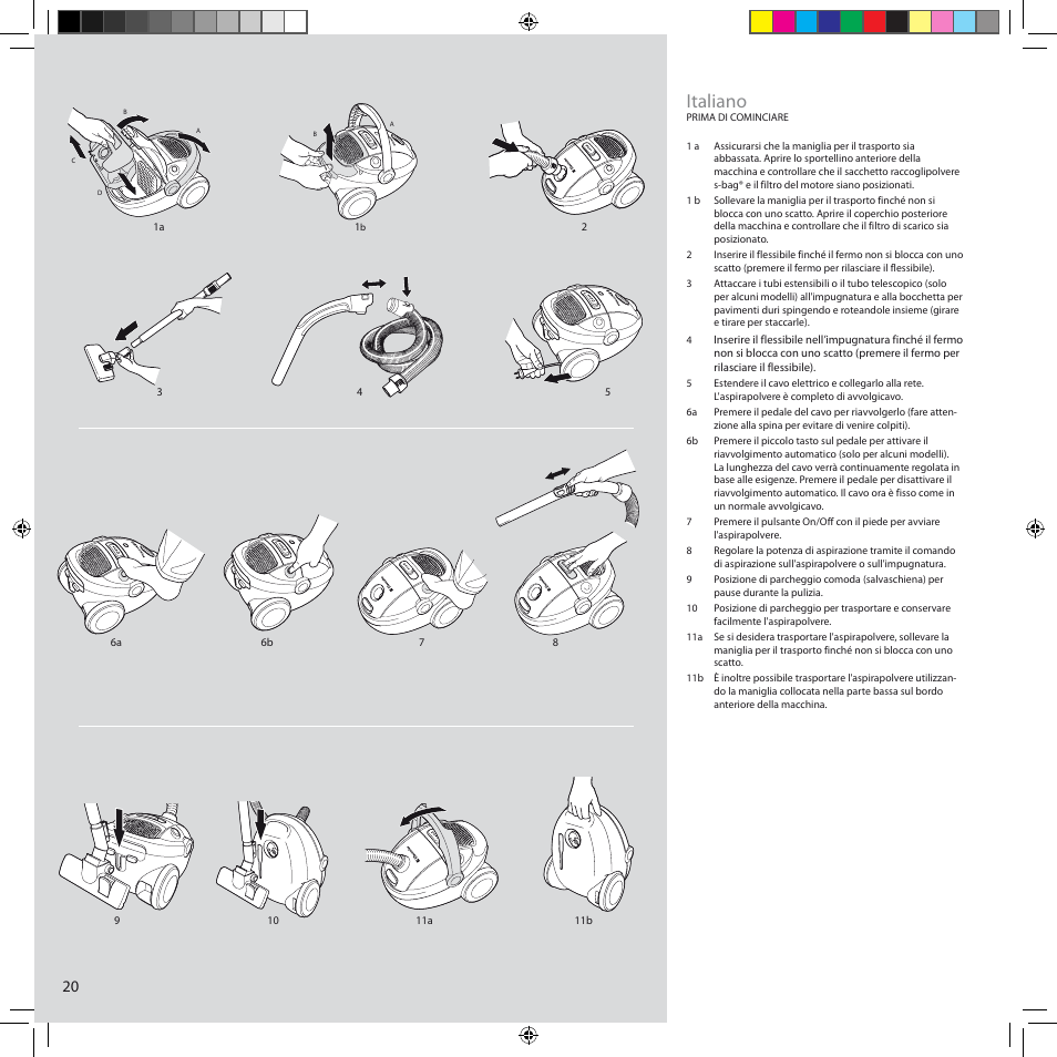 Italiano | Electrolux ZCS2100 User Manual | Page 20 / 96