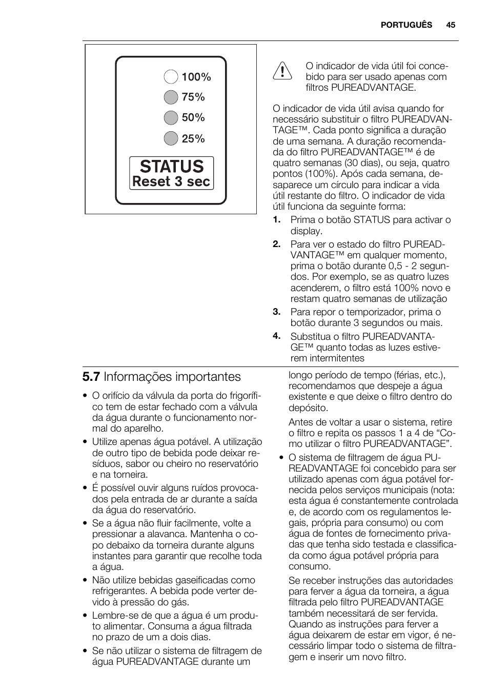 7 informações importantes | Electrolux EN3850DOX User Manual | Page 45 / 88