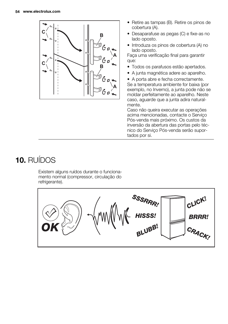 Ruídos | Electrolux EN3850DOX User Manual | Page 54 / 88