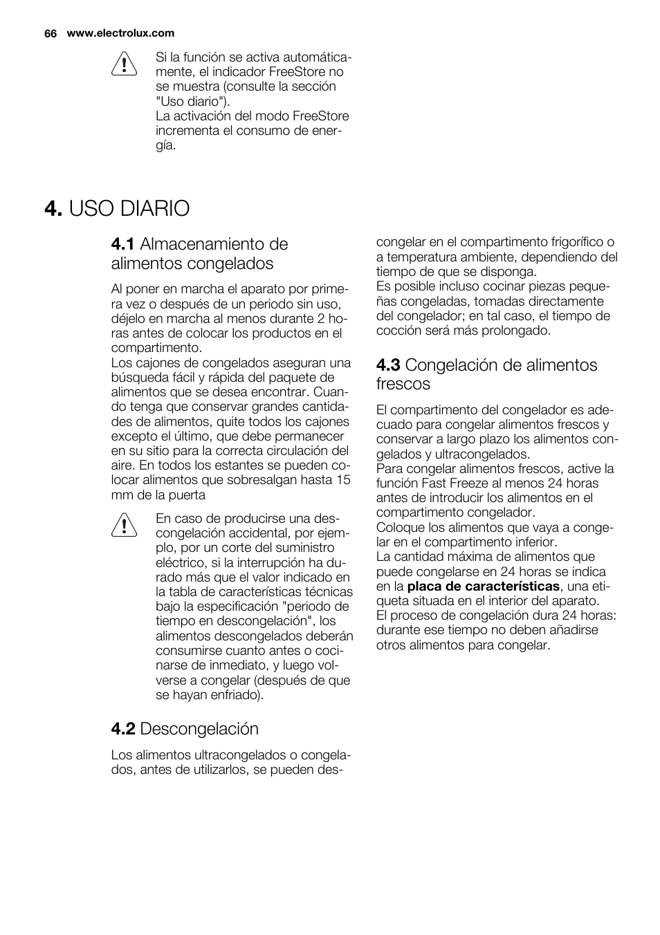 Uso diario | Electrolux EN3850DOX User Manual | Page 66 / 88