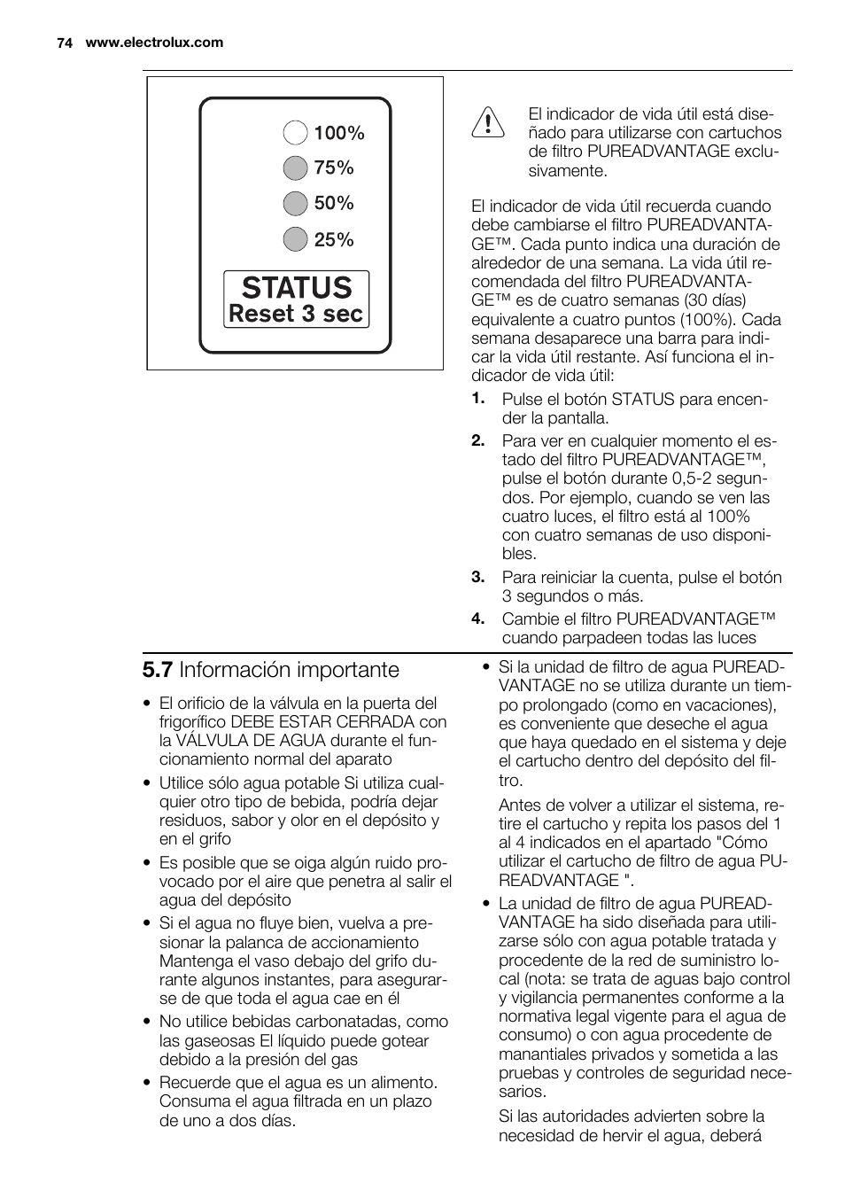 7 información importante | Electrolux EN3850DOX User Manual | Page 74 / 88