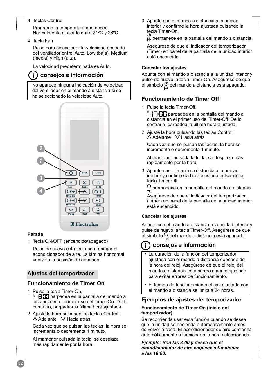 Electrolux EXM18HV1WE User Manual | Page 52 / 82