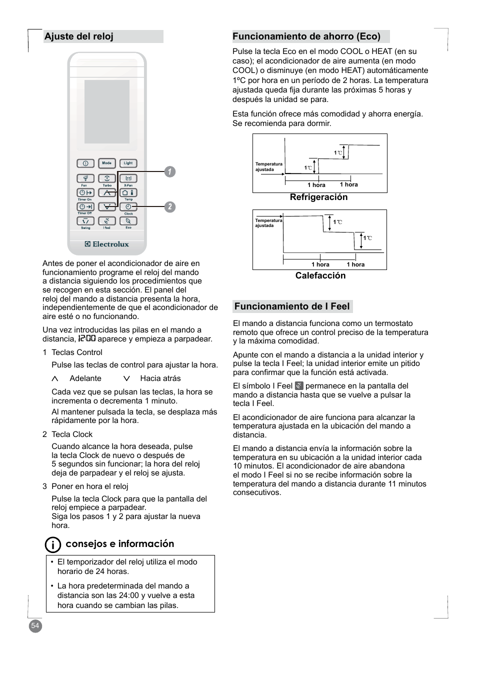 Consejos e información | Electrolux EXM18HV1WE User Manual | Page 54 / 82