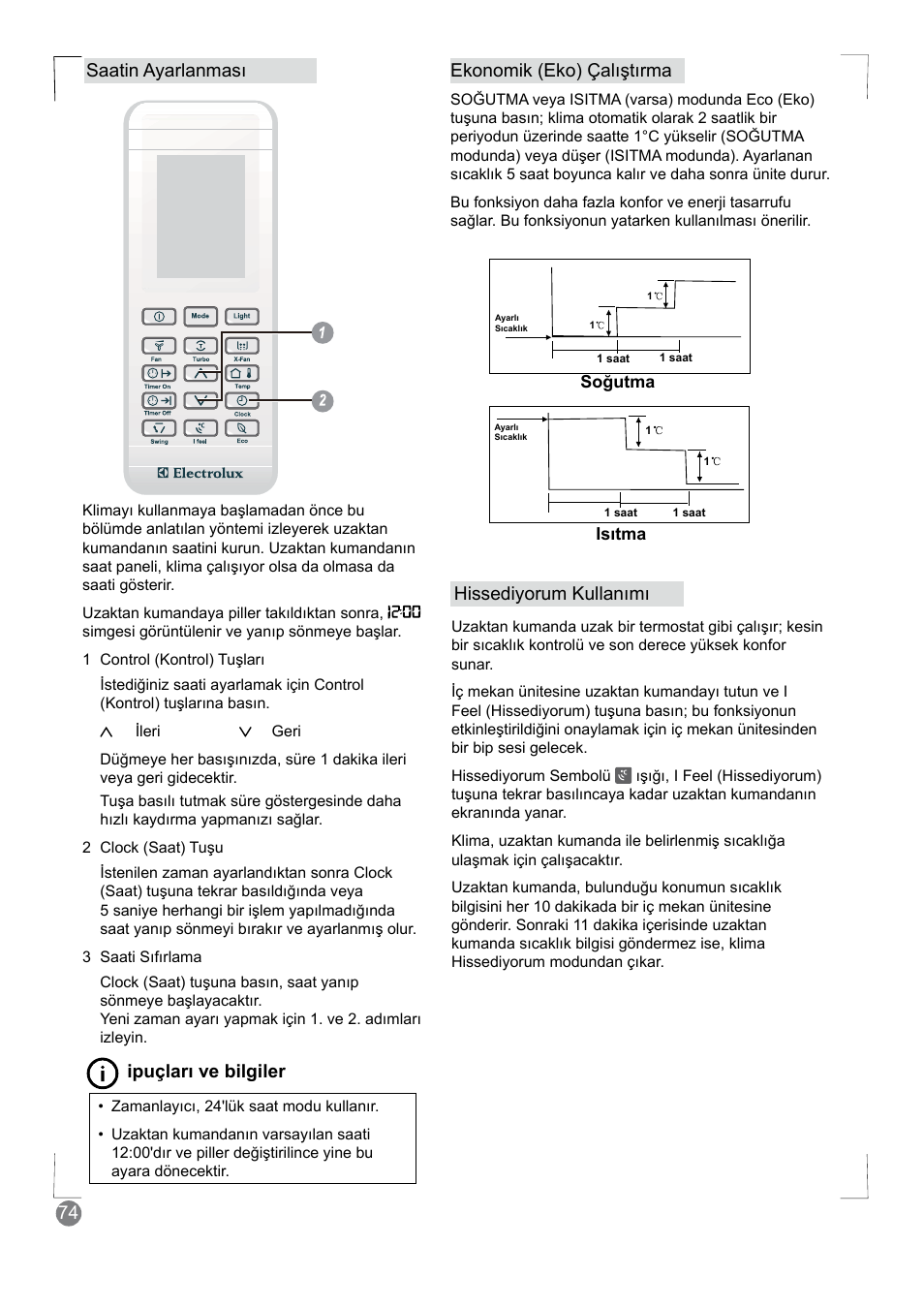 Ipuçları ve bilgiler | Electrolux EXM18HV1WE User Manual | Page 74 / 82