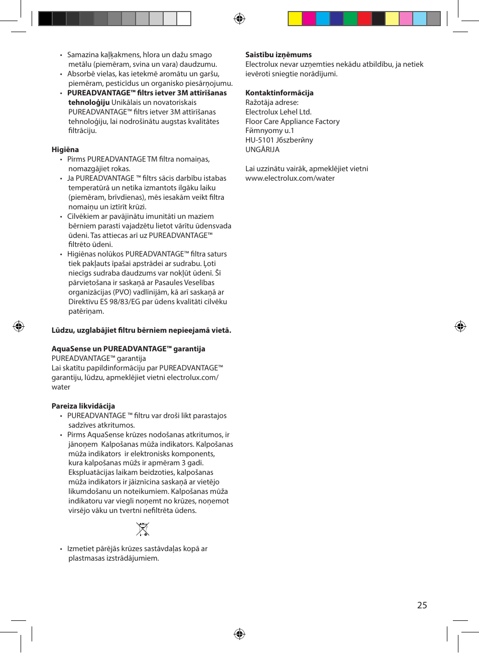 Electrolux EWFSJ4 User Manual | Page 25 / 58