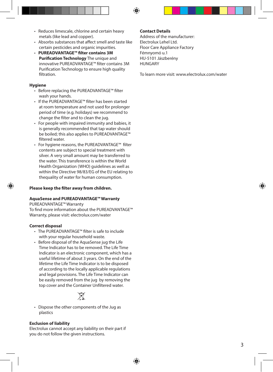 Electrolux EWFSJ4 User Manual | Page 3 / 58