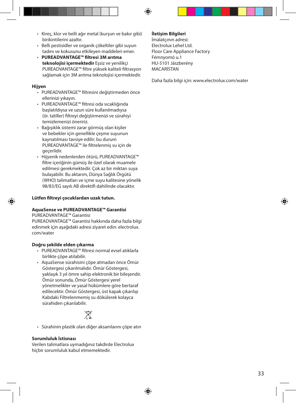 Electrolux EWFSJ4 User Manual | Page 33 / 58