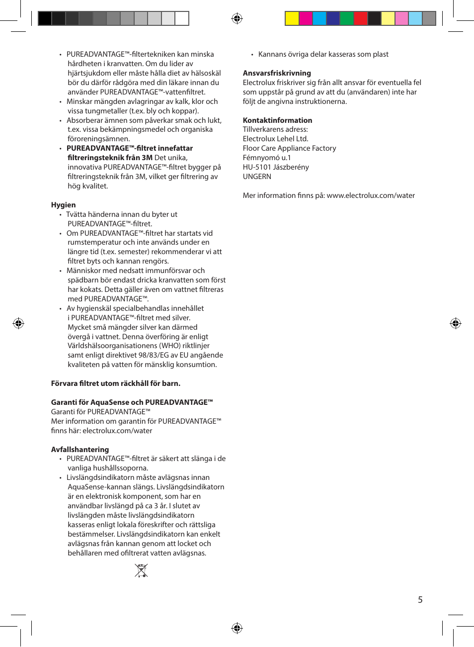 Electrolux EWFSJ4 User Manual | Page 5 / 58