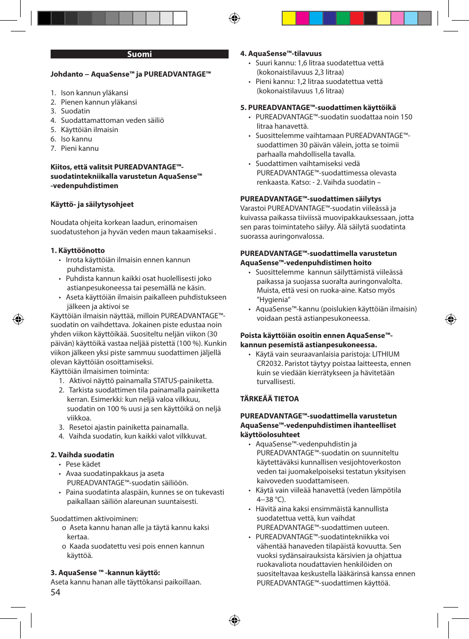 Electrolux EWFSJ4 User Manual | Page 54 / 58