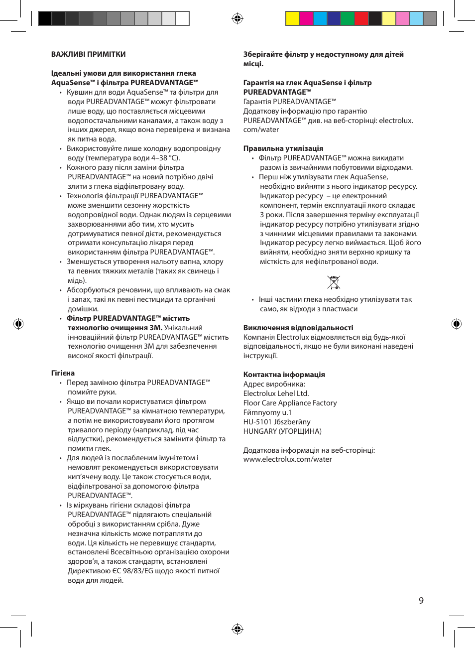 Electrolux EWFSJ4 User Manual | Page 9 / 58