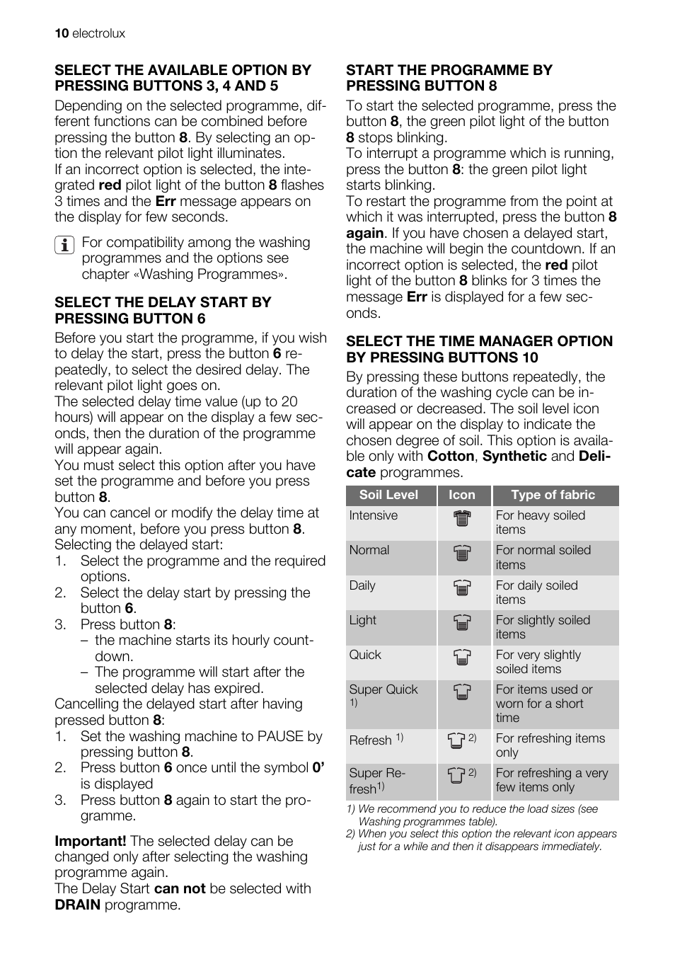 Electrolux EWG127410W User Manual | Page 10 / 56