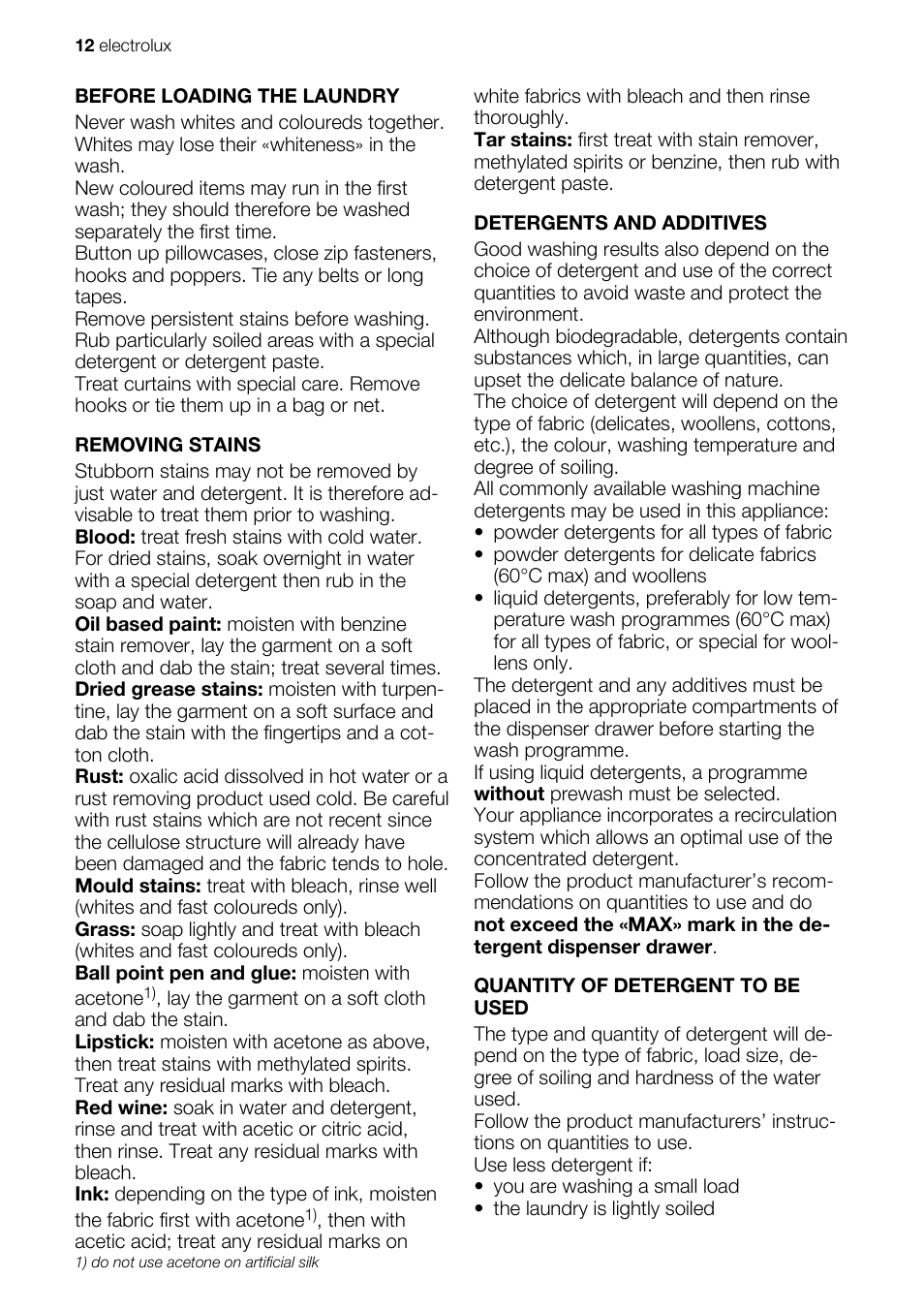 Electrolux EWG127410W User Manual | Page 12 / 56