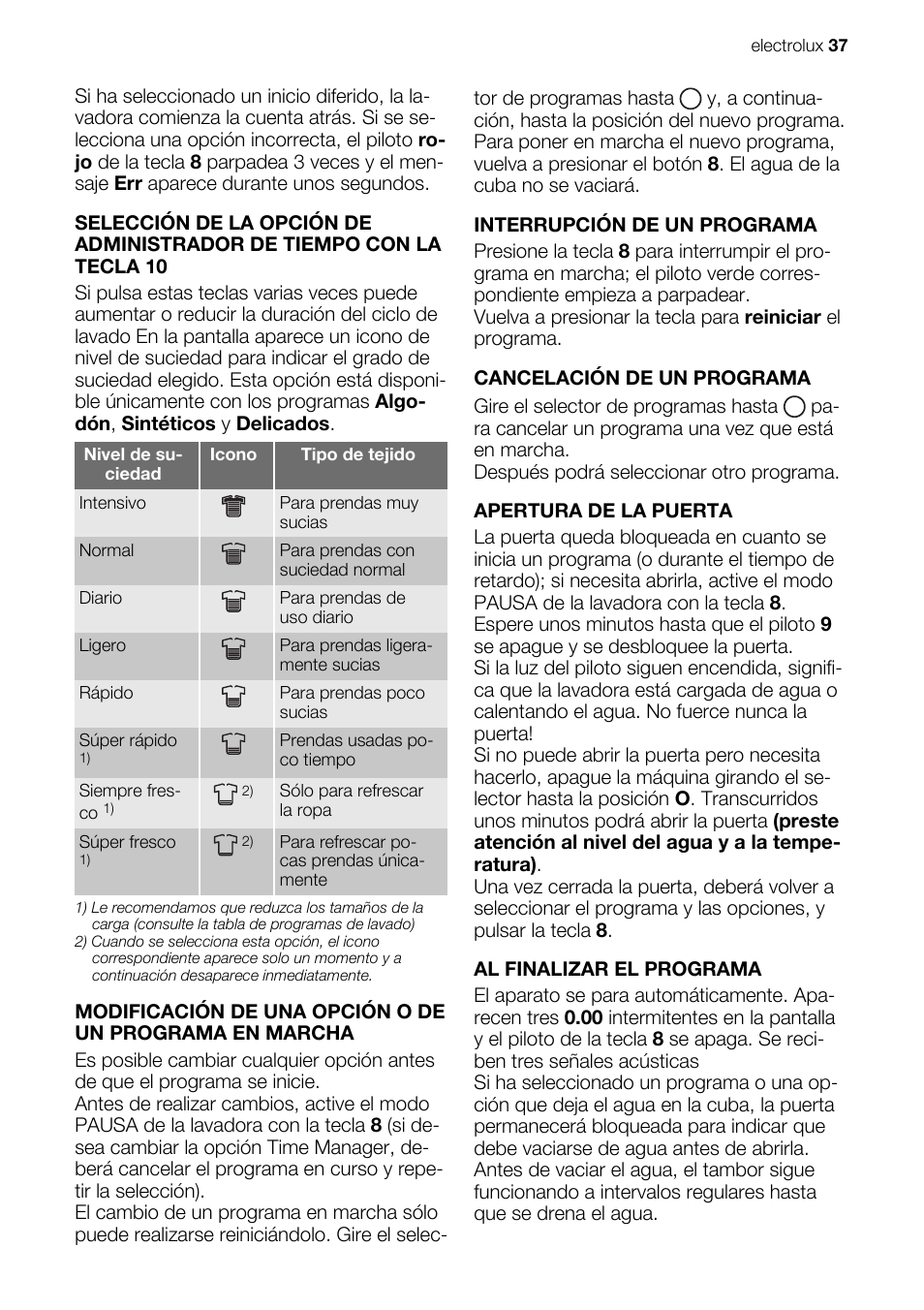 Electrolux EWG127410W User Manual | Page 37 / 56