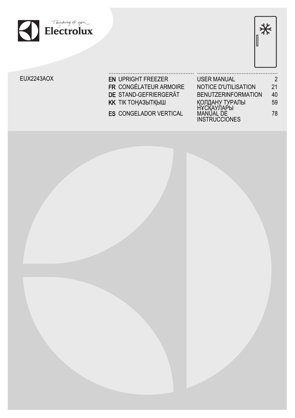 Electrolux EUX2243AOX User Manual | 100 pages