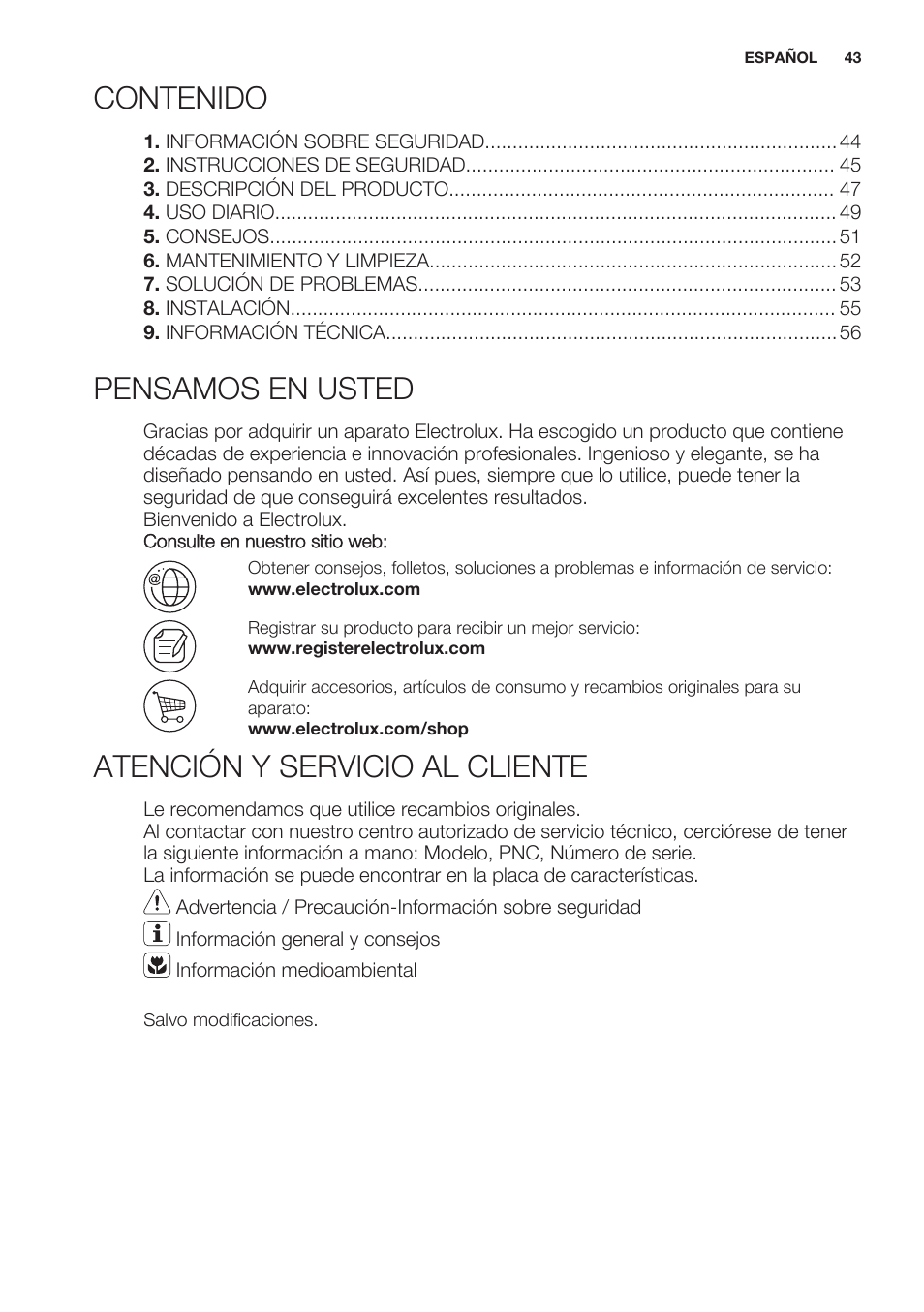 Electrolux EHF6343FOK User Manual | Page 43 / 60