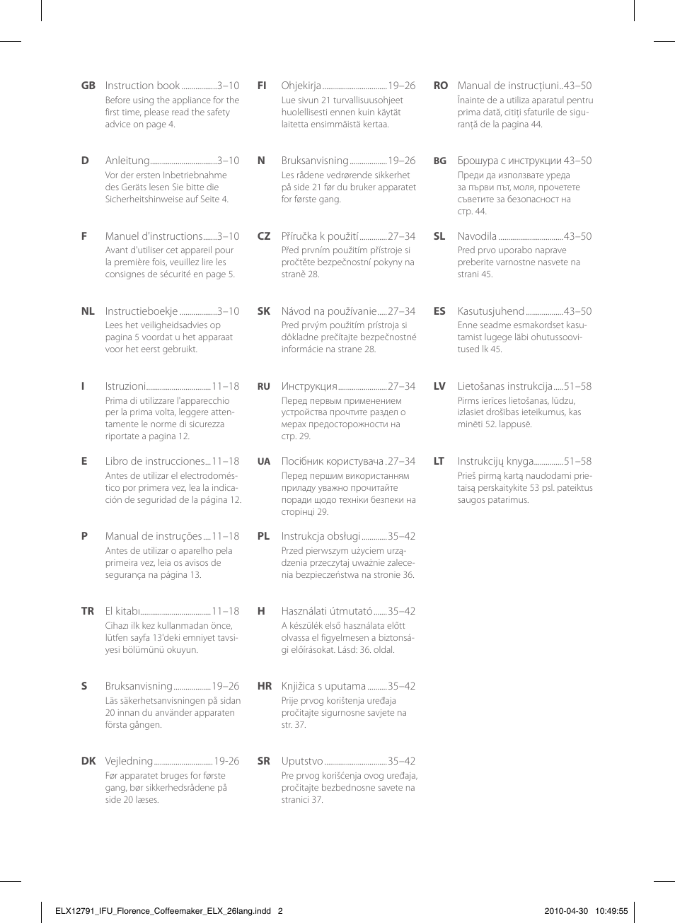 Electrolux EKF5110 User Manual | Page 2 / 60