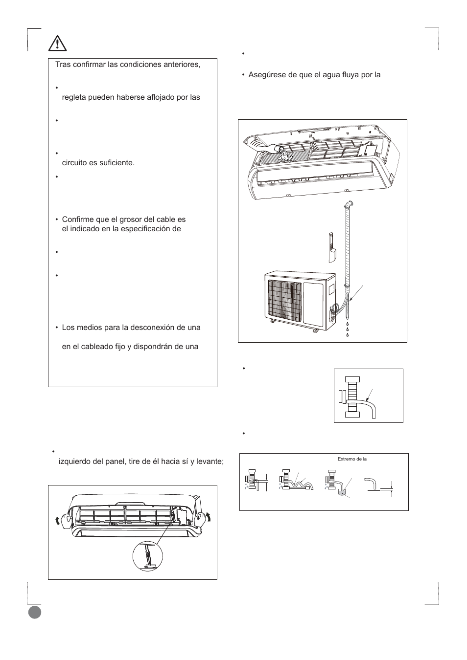 Comfort cool installation manual - l1_108, Paso 10: comprobación del desagüe, Precaución | Electrolux EXI09HD1WI User Manual | Page 108 / 136