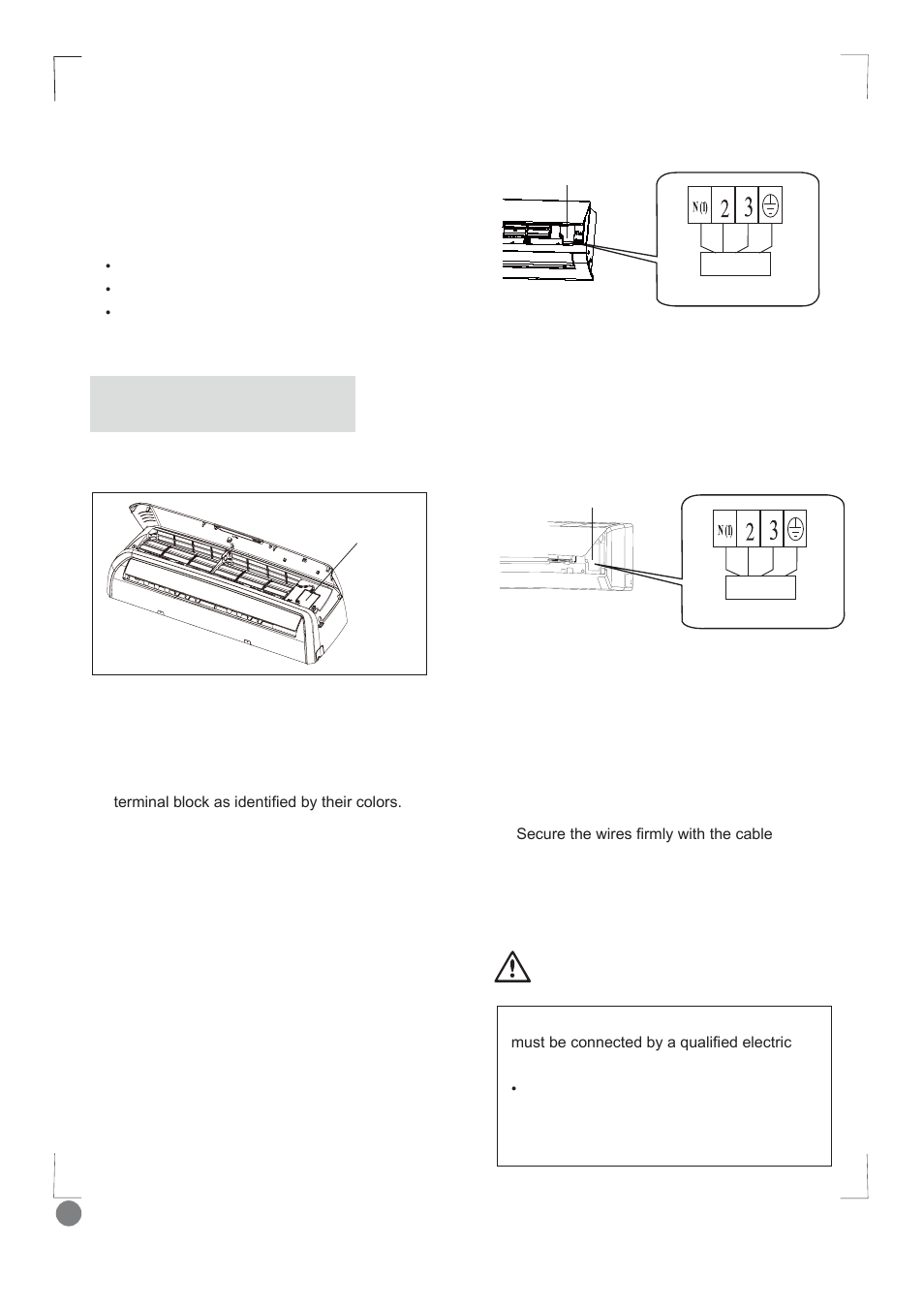 Comfort cool installation manual - l1_ 18, Installation of indoor electric wires, Caution | Electrolux EXI09HD1WI User Manual | Page 18 / 136