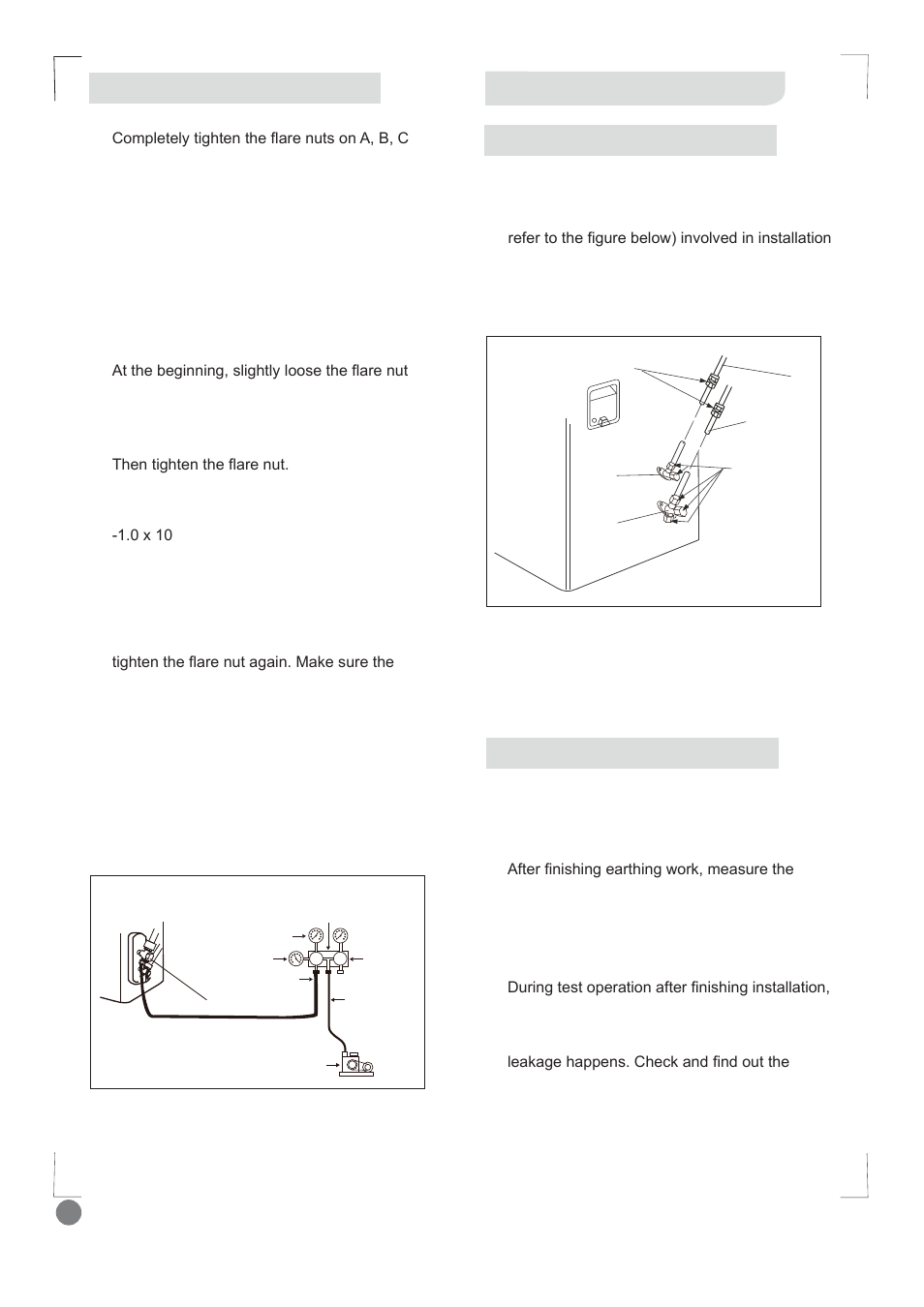 Comfort cool installation manual - l1_ 22, Test and running, When using the vacuum pump gas leakage check | Electrical safety check | Electrolux EXI09HD1WI User Manual | Page 22 / 136