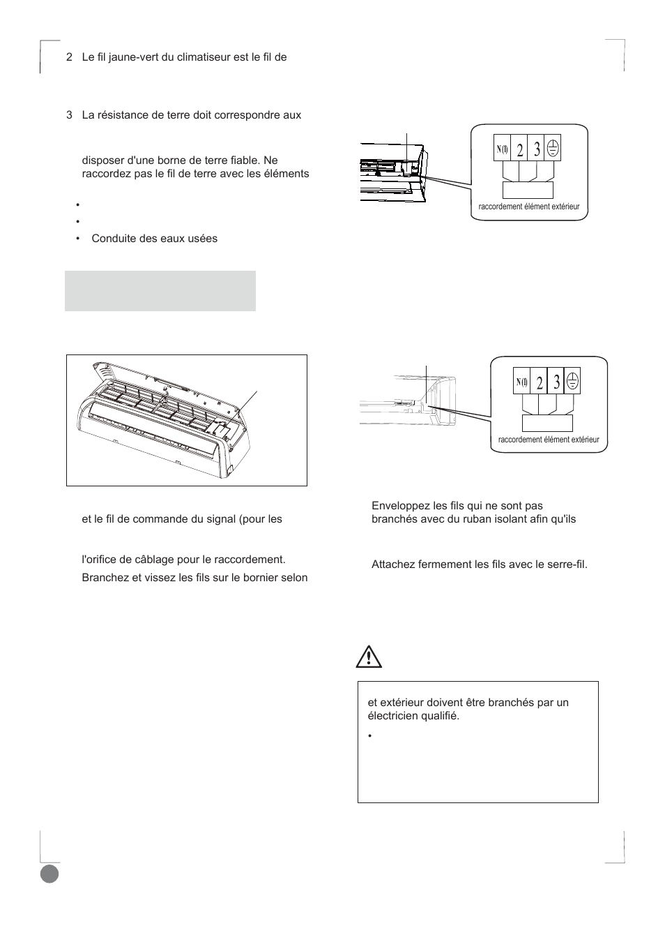 Comfort cool installation manual - l1_ 40, Installation des câbles électriques intérieurs, Attention | Electrolux EXI09HD1WI User Manual | Page 40 / 136