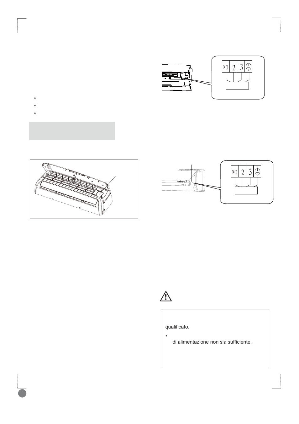 Comfort cool installation manual - l1_ 84, Installazione dei cavi elettrici interni, Attenzione | Electrolux EXI09HD1WI User Manual | Page 84 / 136