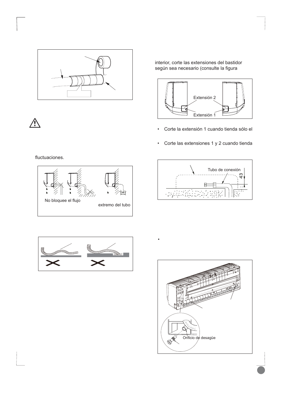 Comfort cool installation manual - l1_ 99, Paso 4: instalación de la unidad interior, Precaución | Electrolux EXI09HD1WI User Manual | Page 99 / 136